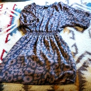 Purple pattern sheer dress